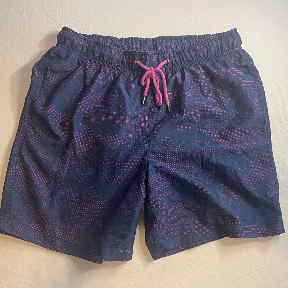 Ike by Ike Behar Navy Pink Dot Swim Trunks – Men’s S (W30)